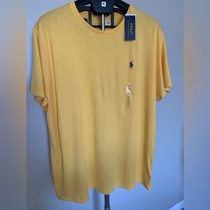 Polo Ralph Lauren Logo Solid Short Sleeve Yellow Cotton Jersey Men's T-Shirt XXL